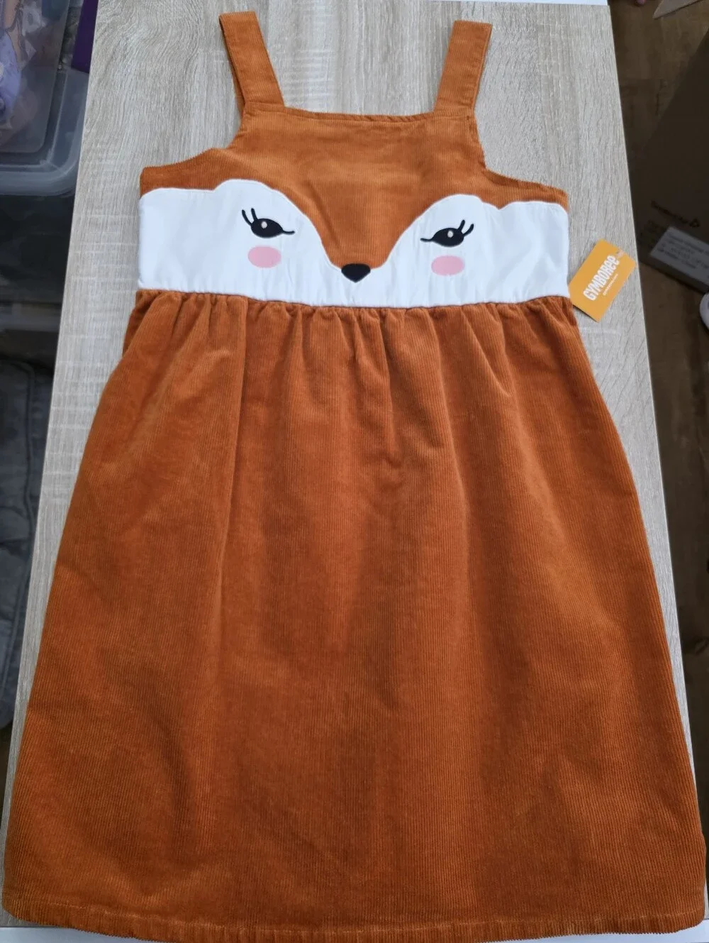 Gymboree Girls' Fox Corduroy Pinafore Overall Jumper Dress Size 12 NEW with Tags